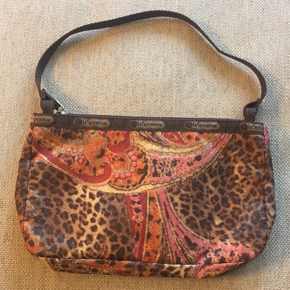 EUC Authentic LeSportsac Leopard Paisley Pouch USA